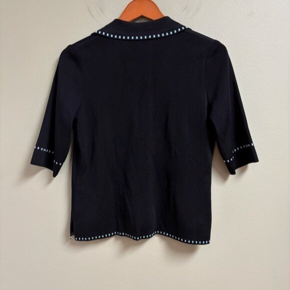 MISOOK Womens Open Front Collared Cardigan Shirt Size XS Preppy Career Classic - Picture 4 of 11